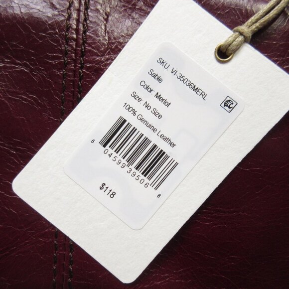 NWT Hobo Sable in Merlot Leather O-Ring Wristlet Clutch Purse - Picture 3 of 6